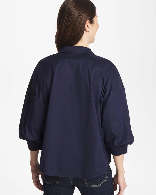 Poplin Billow Sleeve Blouse - image 3